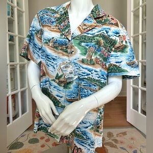 NEW Reyn Spooner women’s v-neck ohana luau camp shirt 2XL